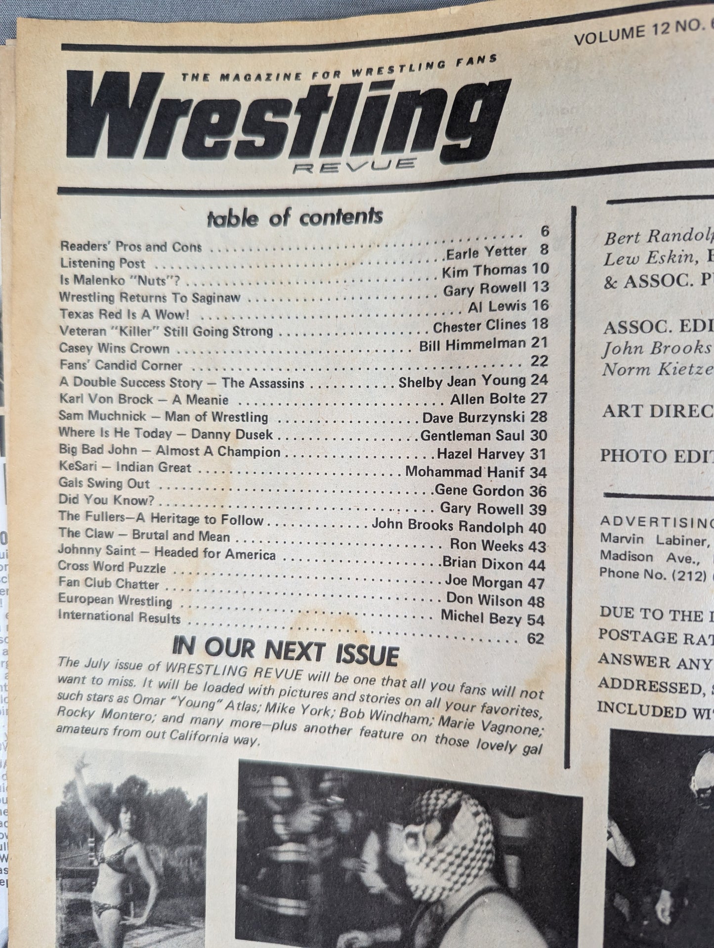 ★日本語解説書付★ Wrestling REVUE 1971年6月号