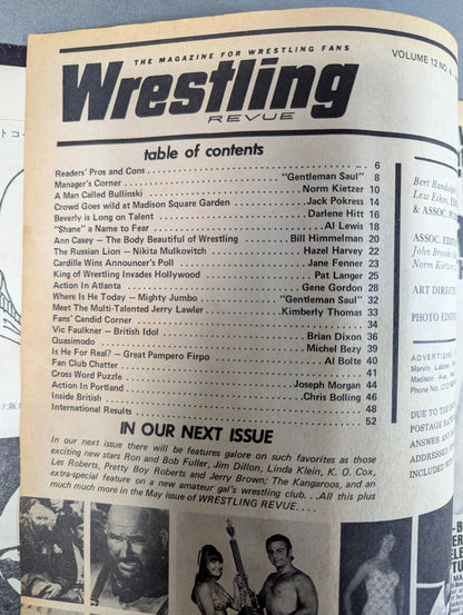 ★ Wrestling REVUE with ★Japanese commentary April 1971 issue