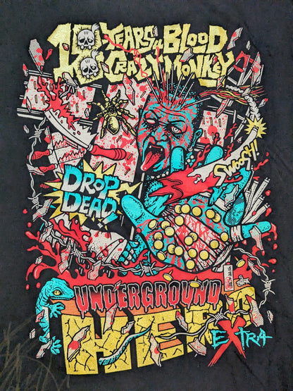 【hand signed autograph】 Jun Kasai  18th Anniversary "Underground Hero" T-shirt