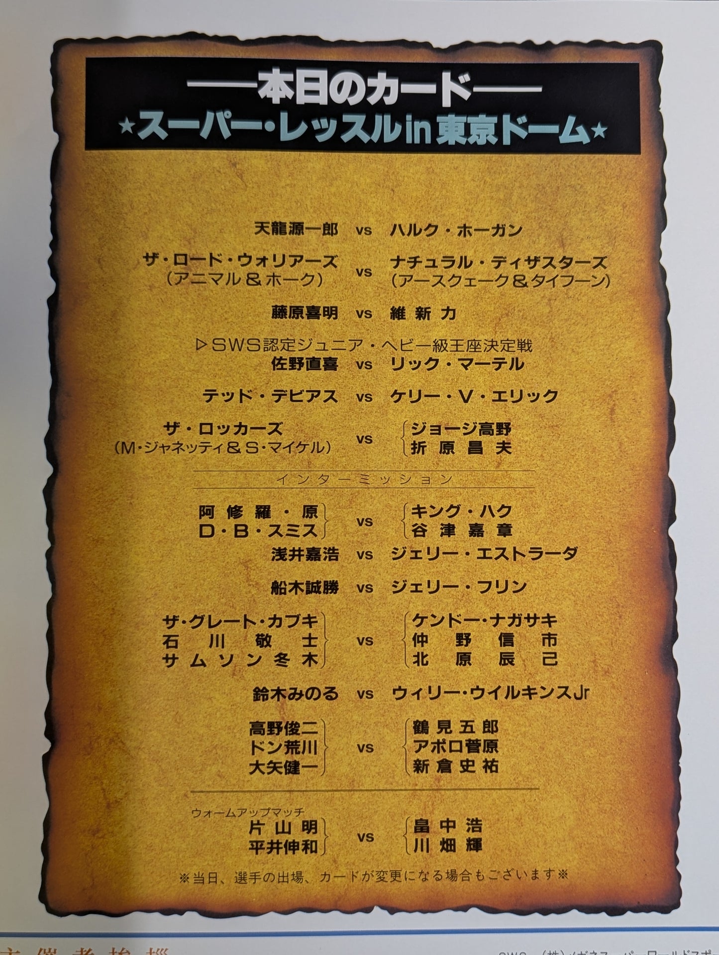 SWS / Super Wrestle in TOKYO DOME