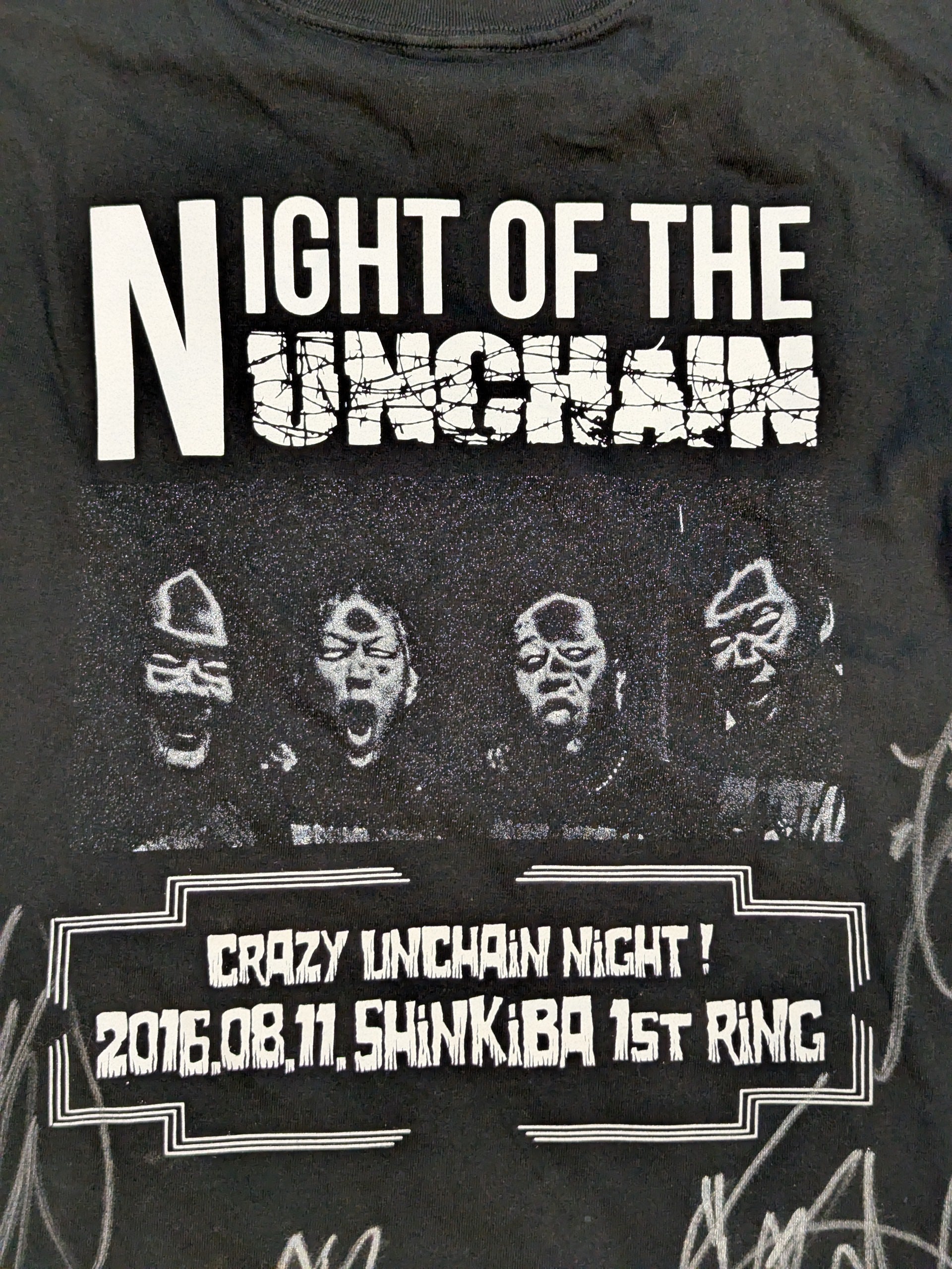 MISHO NISHIKAWA 1st HIT サイン入りコレクション 4選手直筆サイン入り】葛西純ユニット「NIGHT OF THE UNCHAIN」Tシャツ