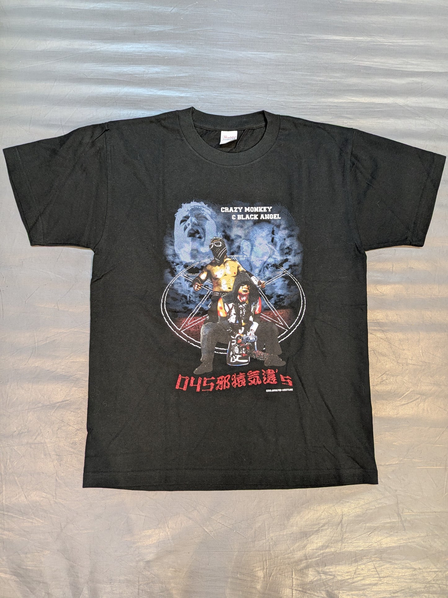 ★045邪猿気違’s★ 葛西純＆"黒天使"沼澤邪鬼「CRAZY MONKEY&BLACK ANGEL」ピクチャーTシャツ