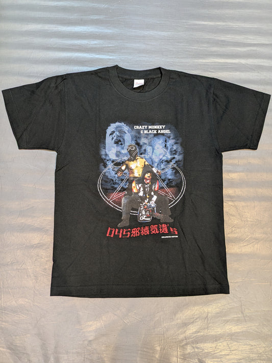 ★045邪猿気違’s★ 葛西純＆"黒天使"沼澤邪鬼「CRAZY MONKEY&BLACK ANGEL」ピクチャーTシャツ