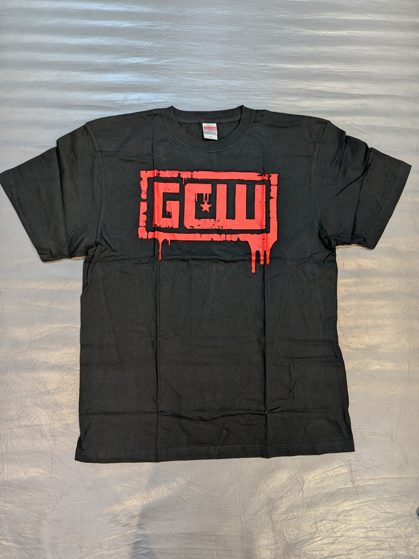 GCW ロゴTシャツ②(ブラック×レッド)