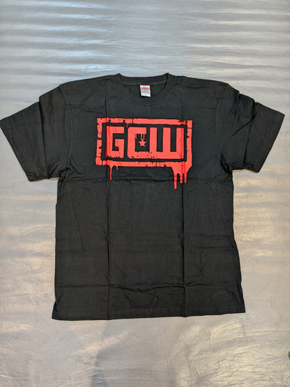 GCW ロゴTシャツ②(ブラック×レッド)