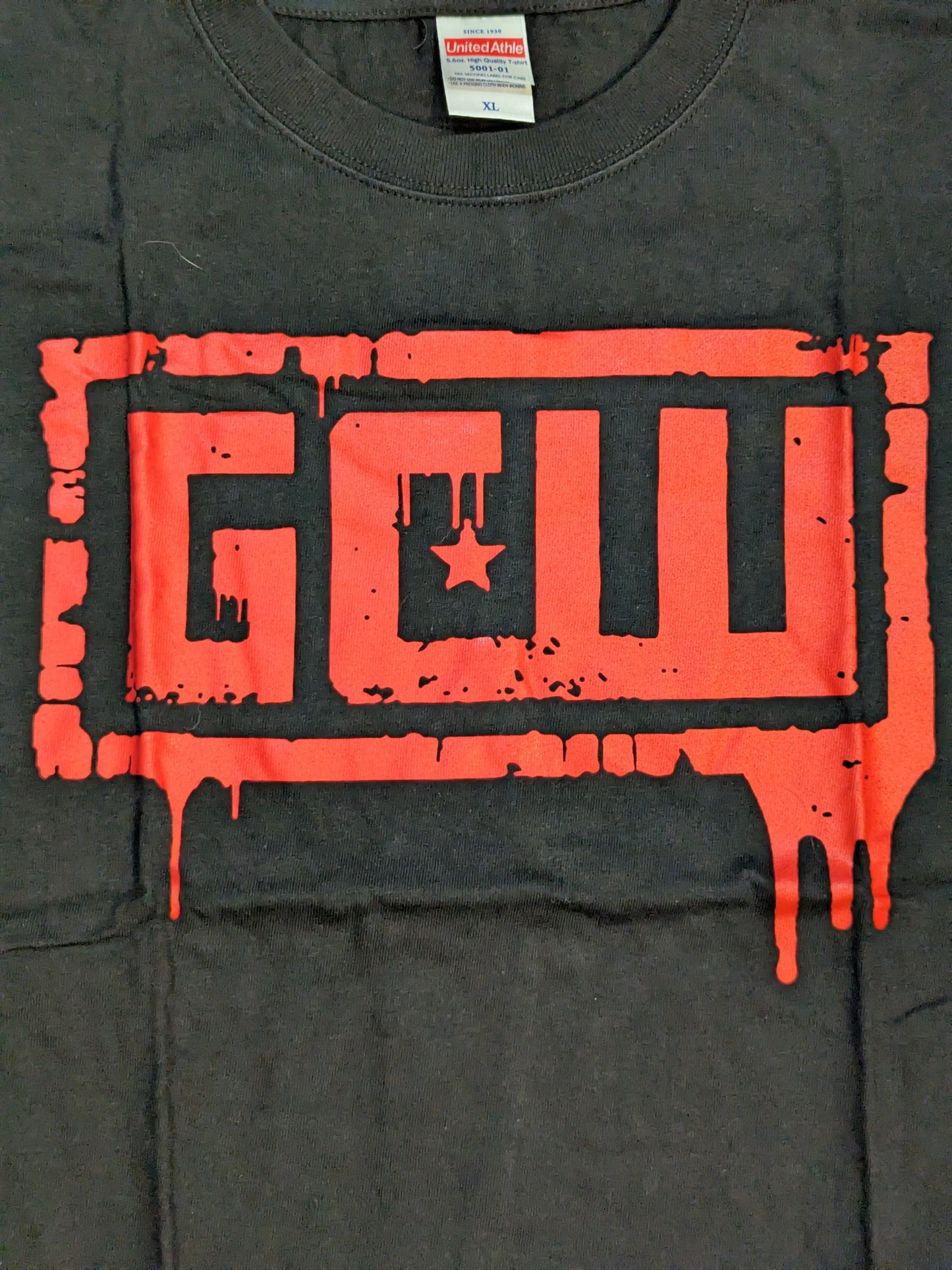 GCW ロゴTシャツ②(ブラック×レッド)