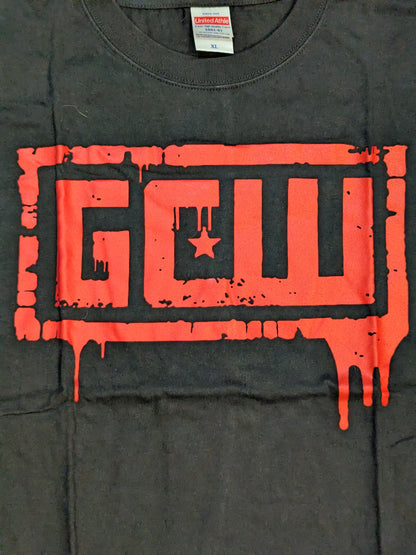 GCW ロゴTシャツ②(ブラック×レッド)