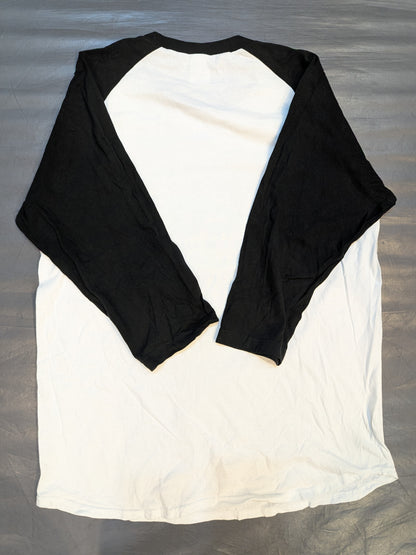 GCW Logo Raglan T-Shirt (3) (Three-quarter Sleeves, White×Black)