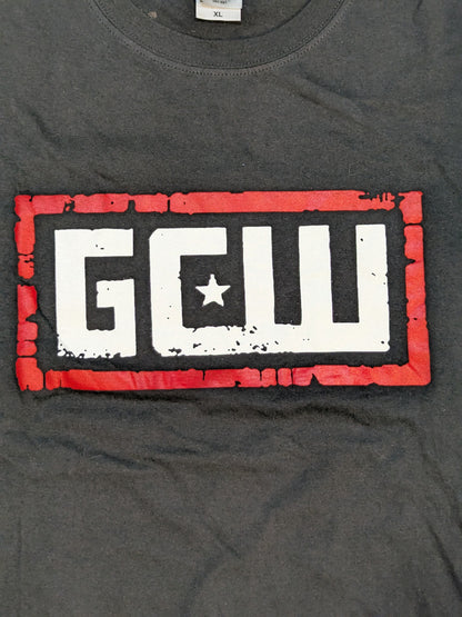 GCW ロゴTシャツ⑤(ブラック×ホワイト×レッド)