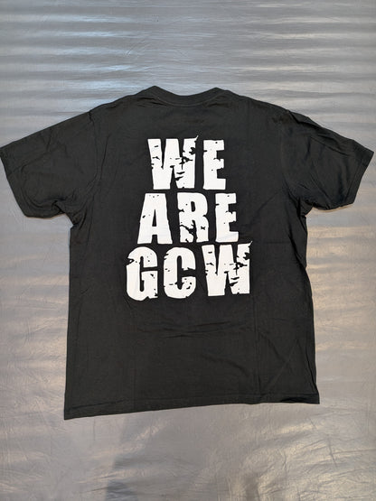 GCW ロゴTシャツ⑤(ブラック×ホワイト×レッド)