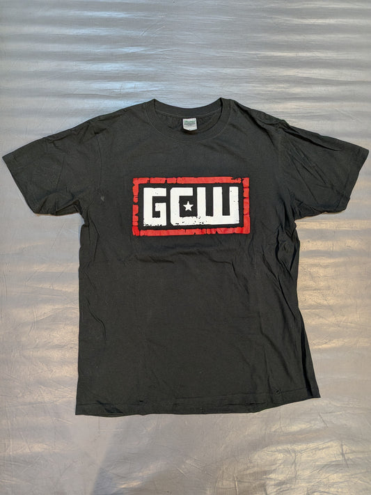 GCW ロゴTシャツ⑦(ブラック×ホワイト×レッド)