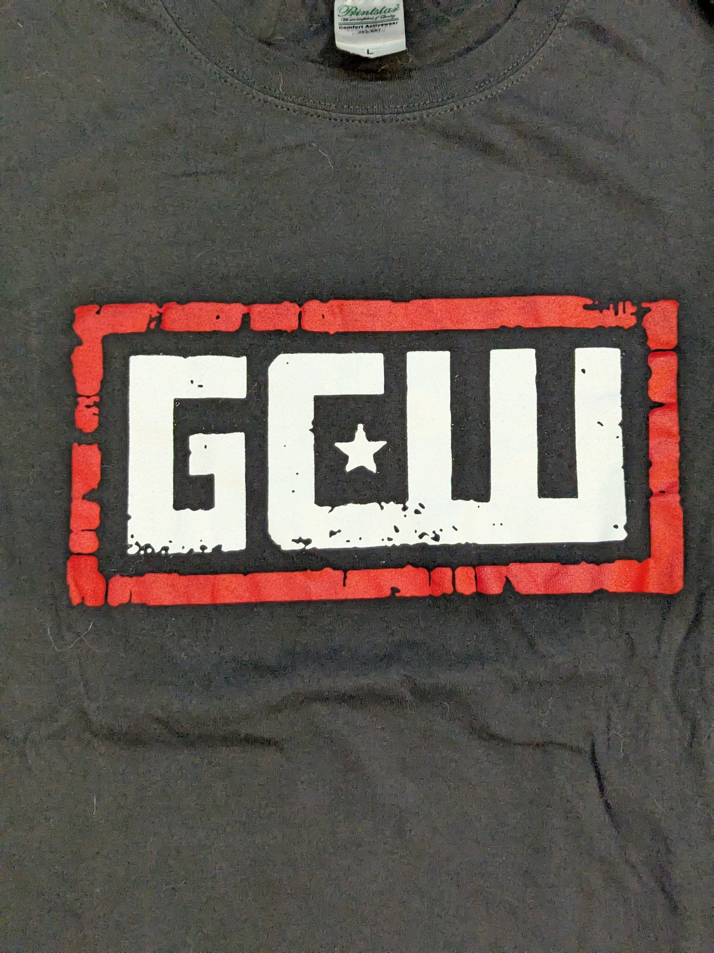 GCW ロゴTシャツ⑦(ブラック×ホワイト×レッド)