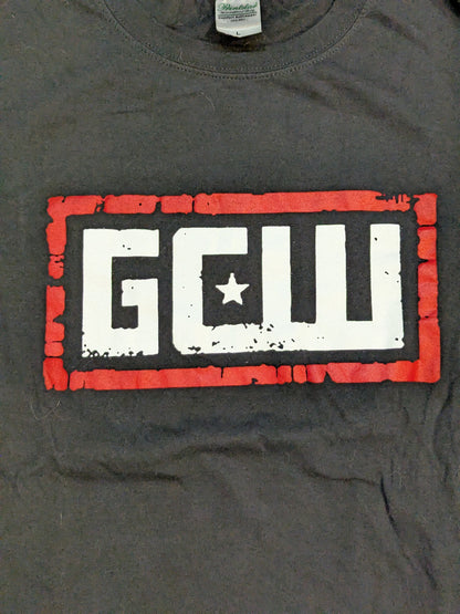 GCW ロゴTシャツ⑦(ブラック×ホワイト×レッド)