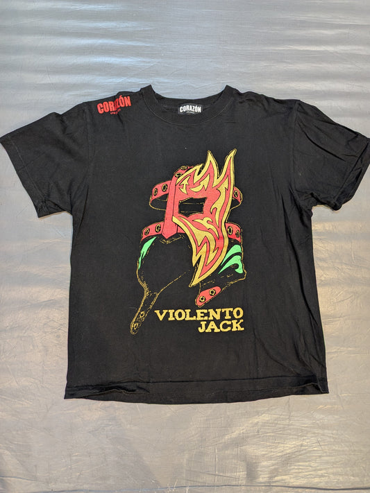 ビオレント・ジャック×CORAZON」イラストTシャツ(ブラック)