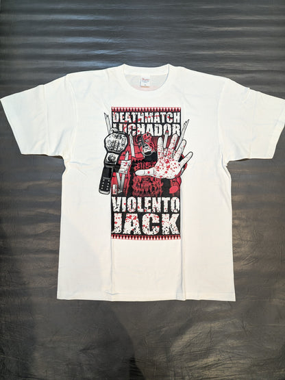 Violento Jack "DEATHMATCH LUCHADOR" Illustration T-Shirt (White)