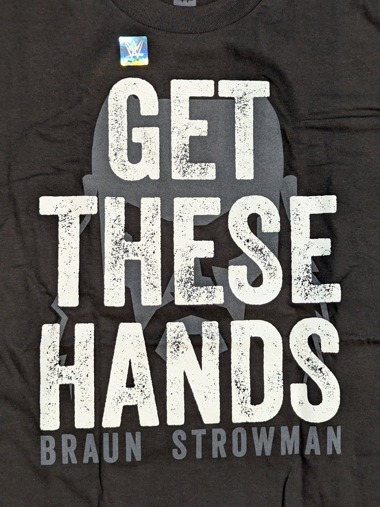 Brown Strowman 'GET THESE HANDS' T-shirt (WWE (2010s) / Black)