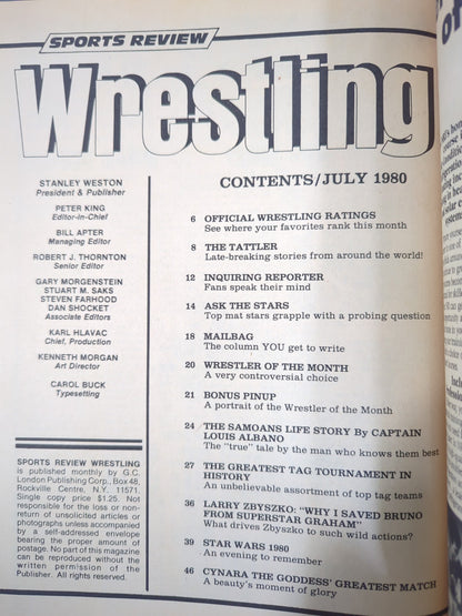 SPORTS REVIEW Wrestling 1980年7月号
