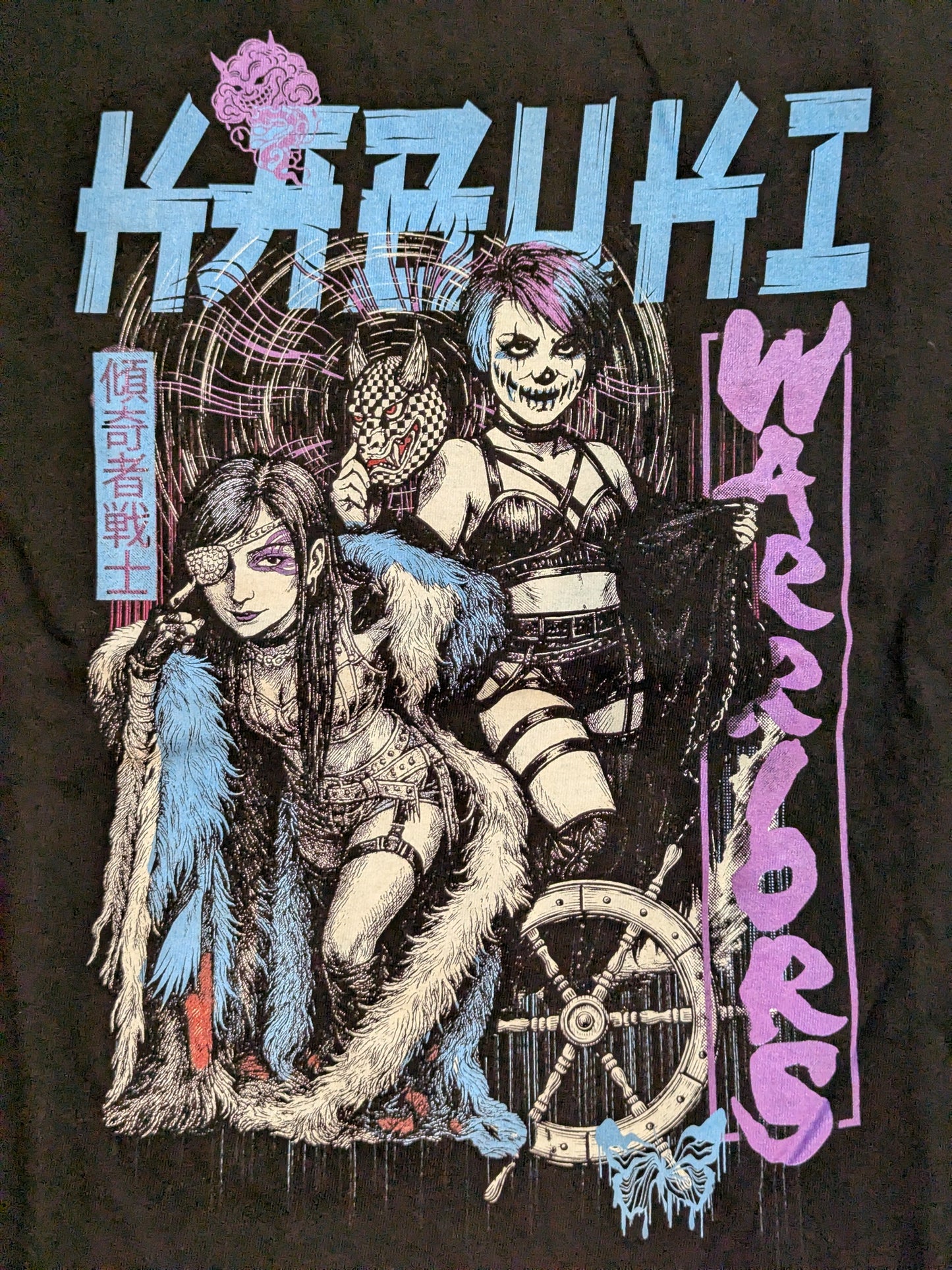Asuka & Kairi Sane (Kabuki Warriors) Illustration T-shirt (Japan Performance 2025 / Black)
