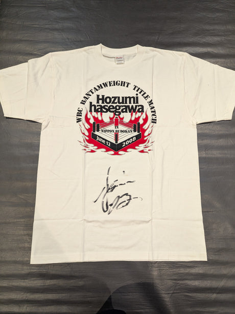 【直筆サイン入り】長谷川穂積 WBCバンタム級タイトルマッチ Tシャツ