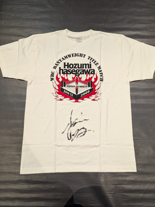 【直筆サイン入り】長谷川穂積 WBCバンタム級タイトルマッチ Tシャツ