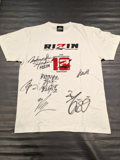 【6名サイン入り】RIZIN 10周年記念Tシャツ