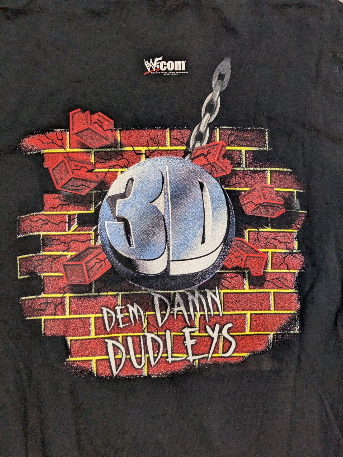 ダッドリー・ボーイズ「3D DEATH DROP」Tシャツ(WWF(2000) / ブラック)