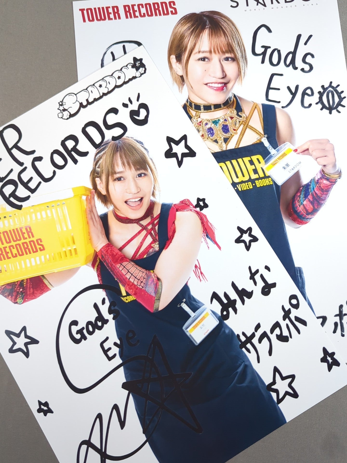 朱里 スターダム×TOWER RECORDS ポートレート 2枚セット