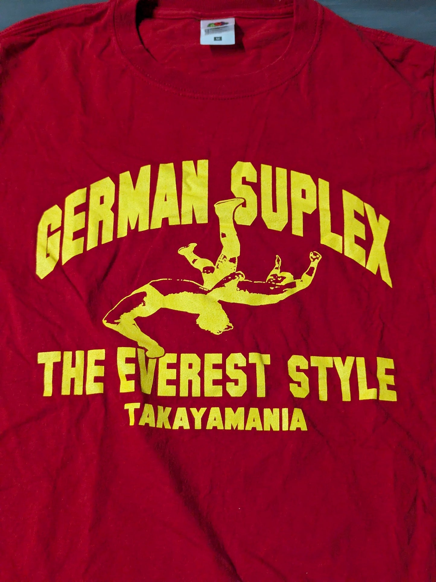 Yoshihiro Takayama  "GERMAN SUPLEX" T-Shirt (1) (Red)