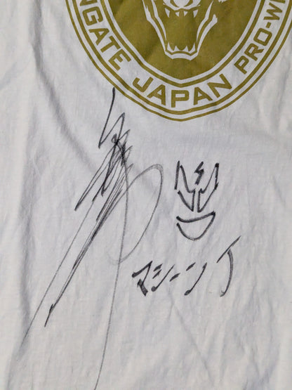 [Strong Machine J hand signed autograph ] DRAGON GATE promotion Logo T-shirt (DRAGONGATE Generation)