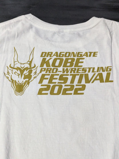 [Strong Machine J hand signed autograph ] DRAGON GATE promotion Logo T-shirt (DRAGONGATE Generation)