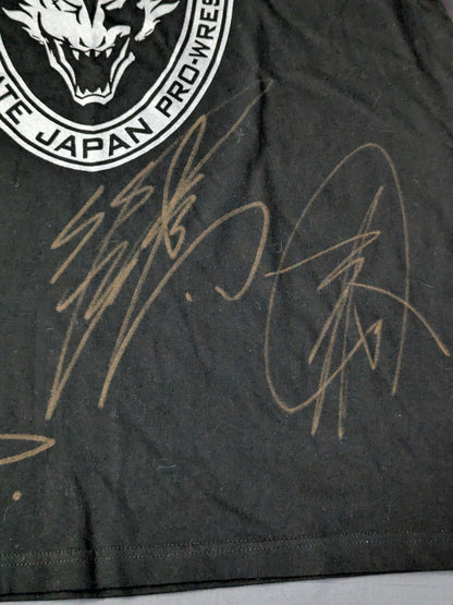 [4 hand signed autograph ] DRAGON GATE promotion logo T-shirt