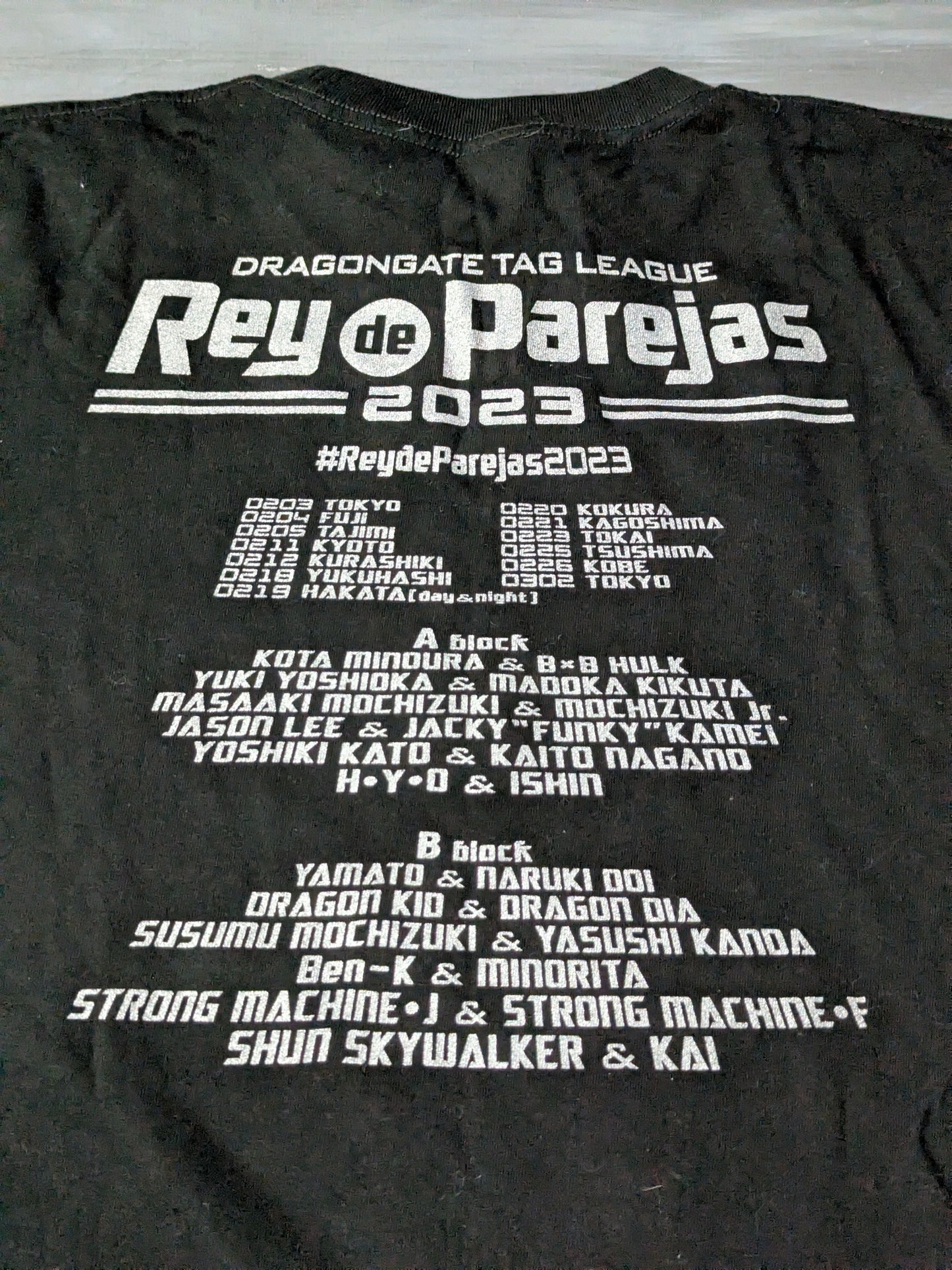 [4 hand signed autograph ] DRAGON GATE promotion logo T-shirt