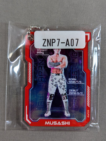 MUSASHI 全日本プロレス×ウェブポン プロフィールカード風キーホルダー