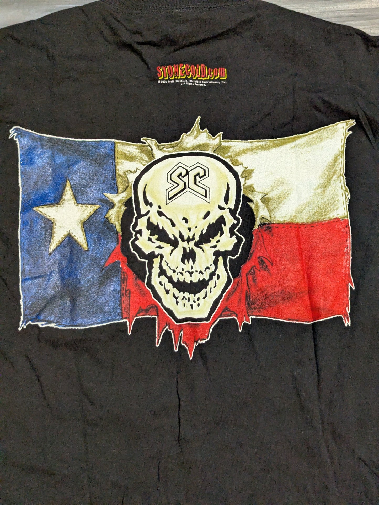 ストーンコールド・スティーブ・オースチン「RAGIN' REDNECK」Tシャツ(WWF(2001) / ブラック)