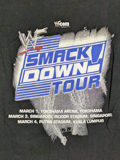 ザ・ロック「SMACK DOWN!TOUR」ピクチャーTシャツ(WWF(2002) / ブラック)