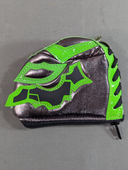 BUSHI マスクコインケース・キーホルダー(緑×銀)