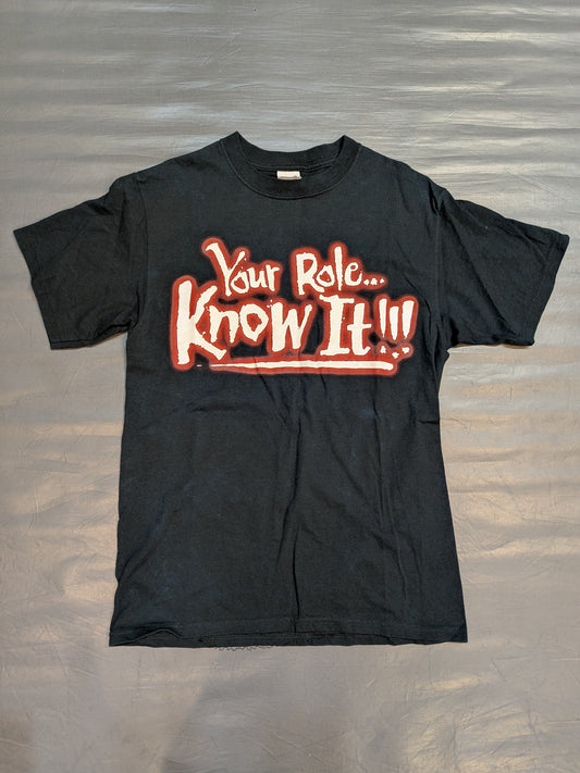 The Rock "Your Role..." Know It!!!」 T-shirt (WWF (2000) / Black)