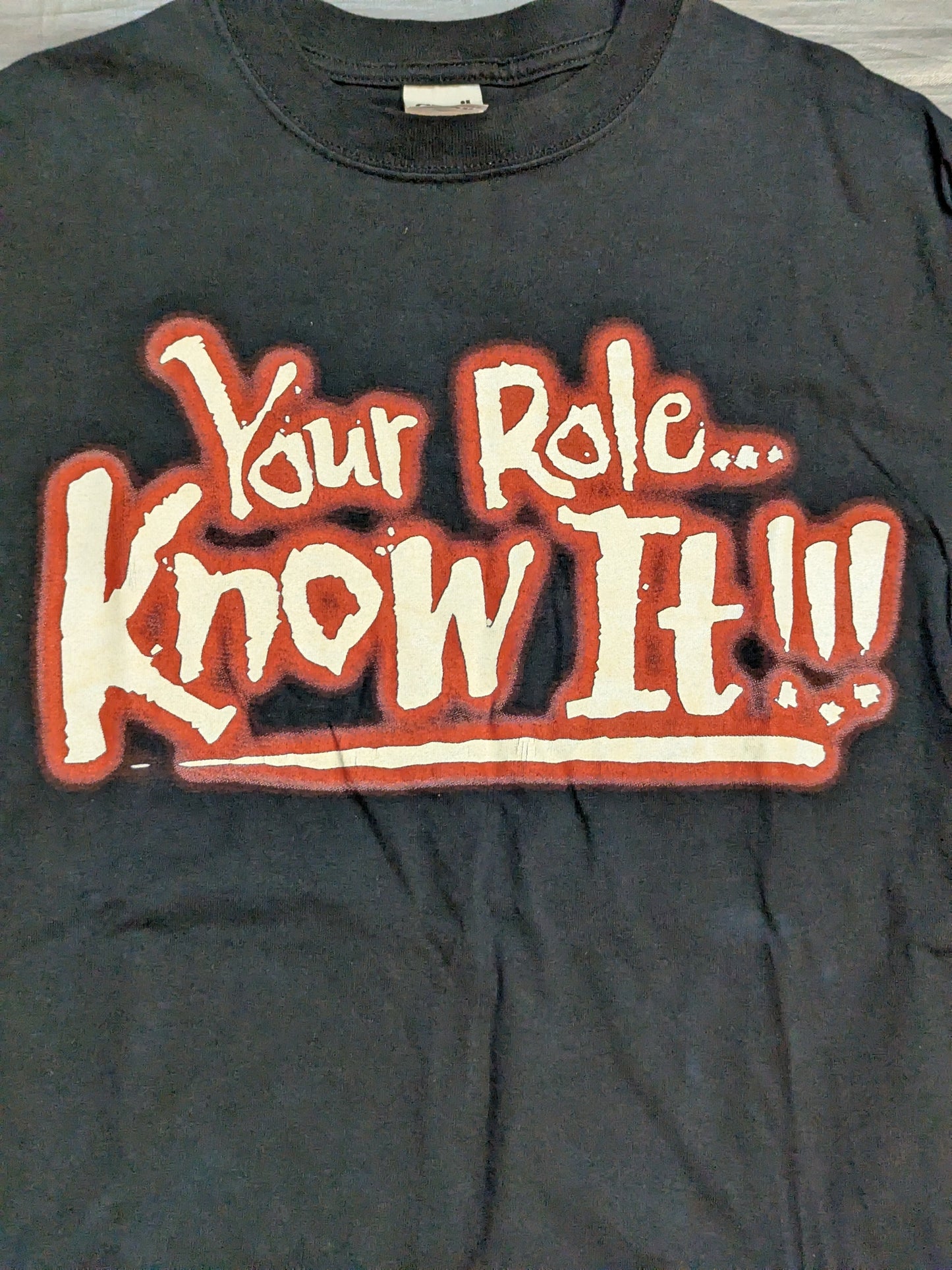 ザ・ロック「Your Role...Know It!!!」Tシャツ(WWF(2000) / ブラック)
