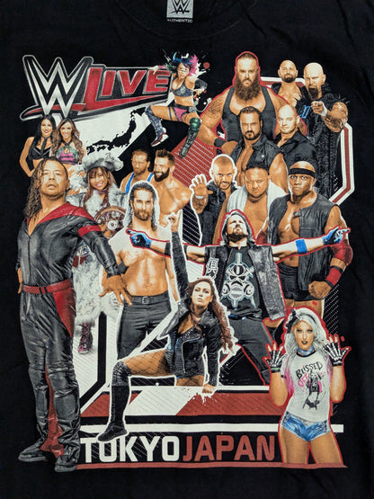 WWE LIVE JAPAN 2019 "JUNE 28-29" Picture T-Shirt (WWE (2019) / Black)