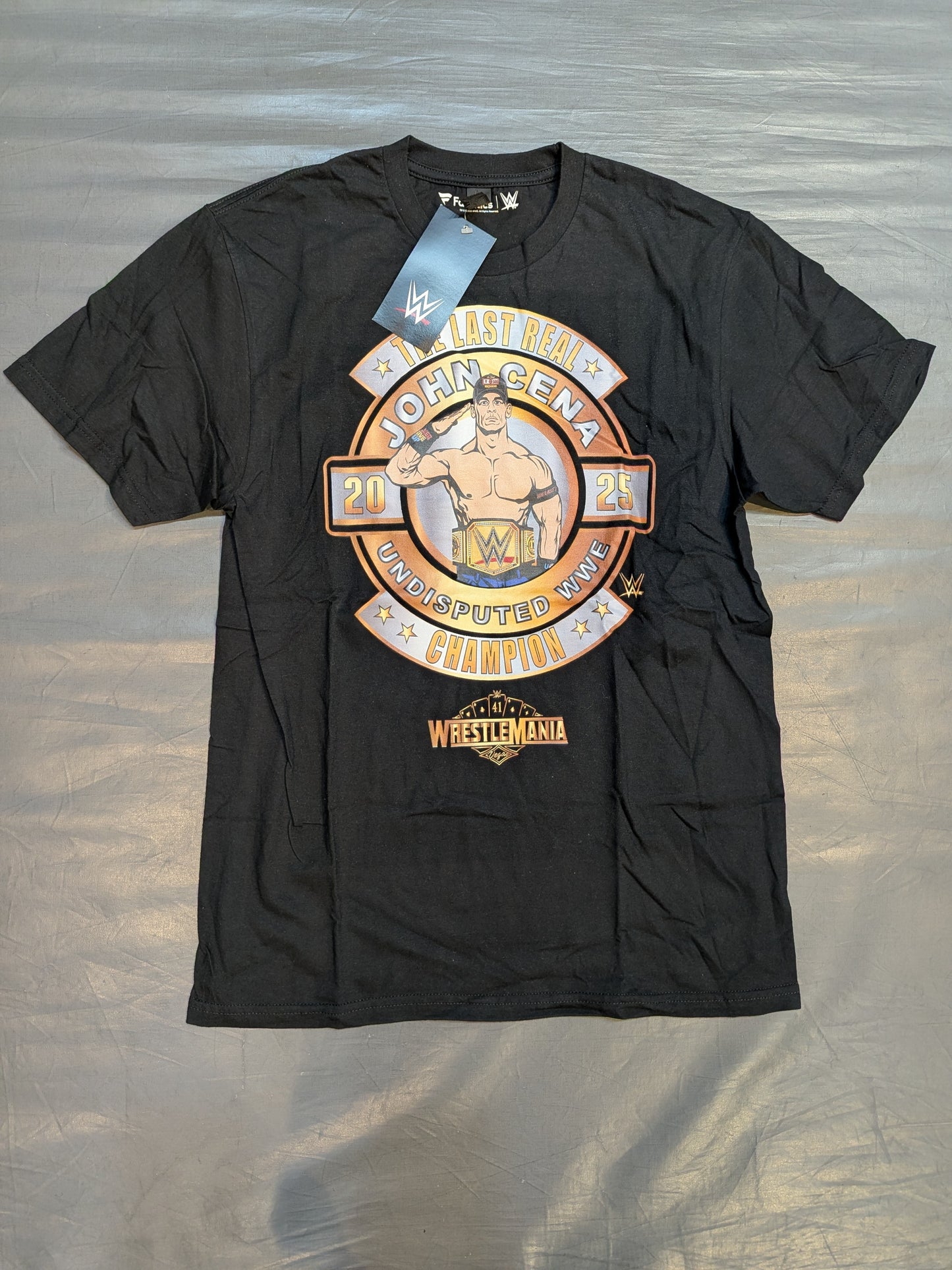 John Cena "THE LAST REAL CHAMPION" Illustrated T-Shirt (WWE (2025) / Black)