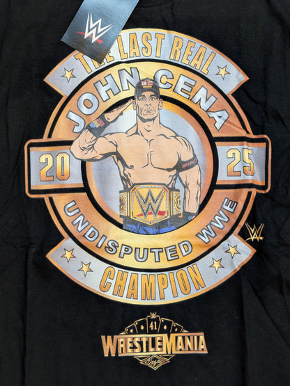 John Cena "THE LAST REAL CHAMPION" Illustrated T-Shirt (WWE (2025) / Black)