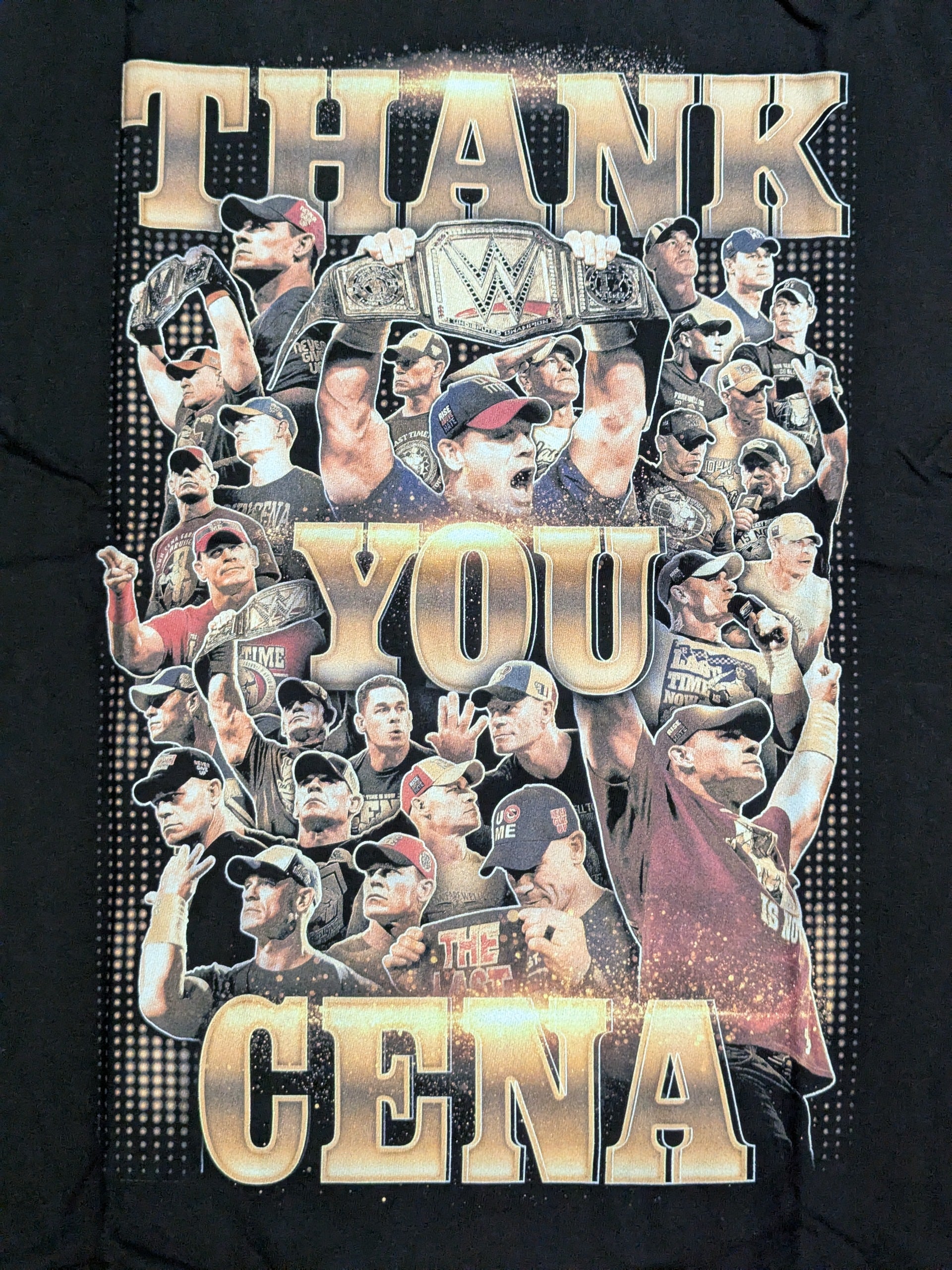 ジョン・シナ「Thank you」ピクチャーTシャツ②(WWE(2025) / ブラック