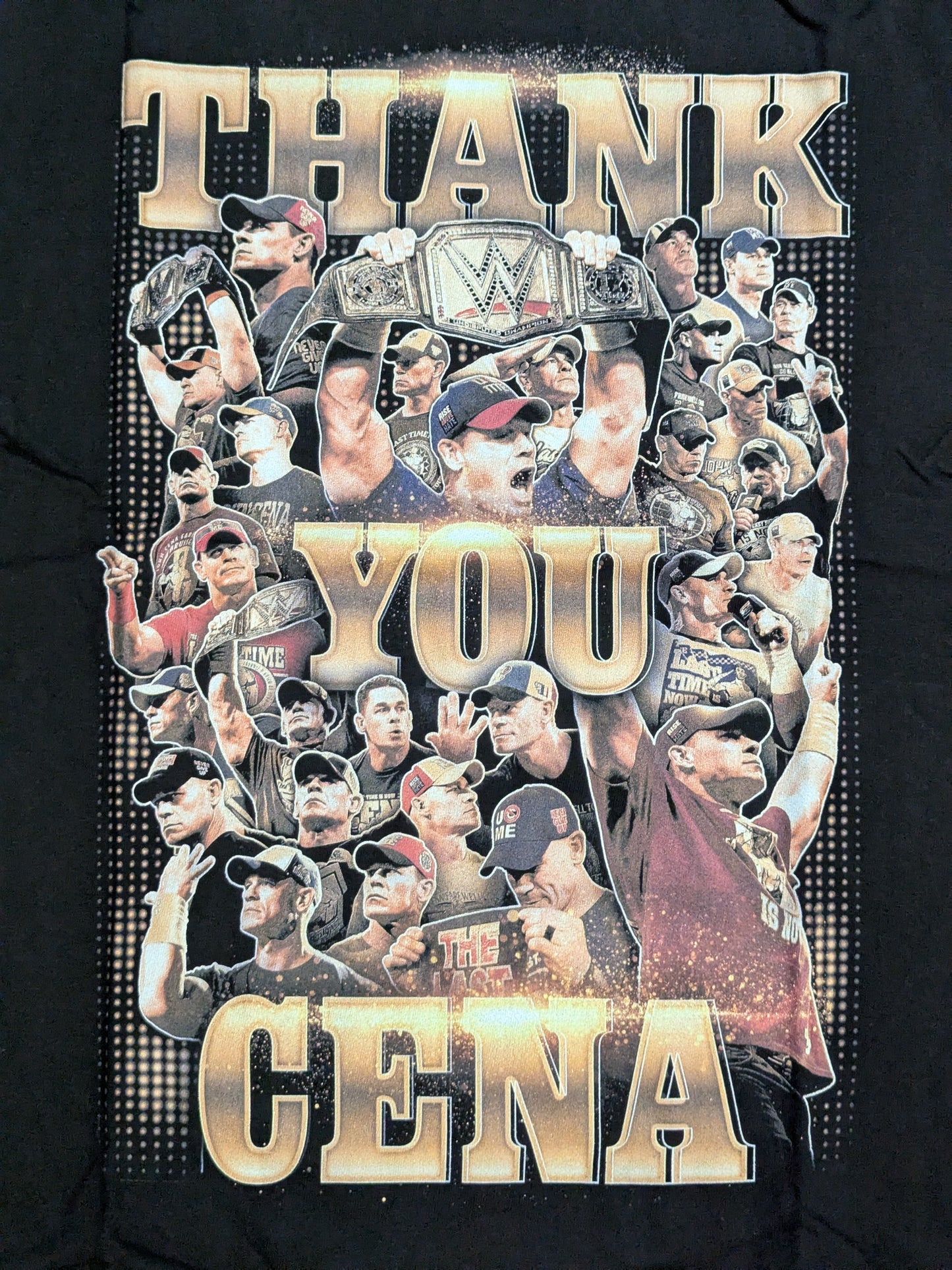 John Cena "Thank you" Picture T-Shirt (2) (WWE (2025) / Black)