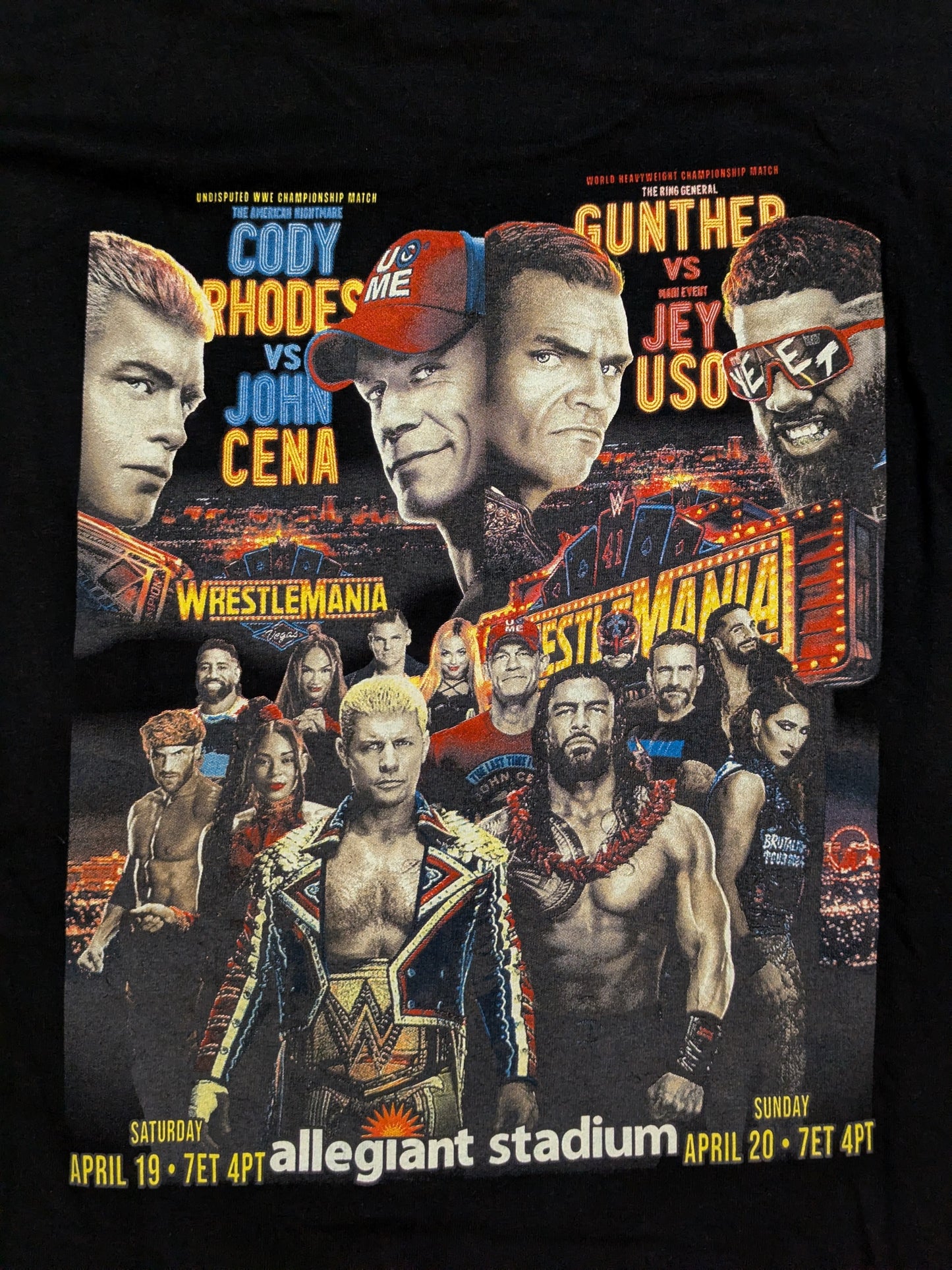 WrestleMania 41 Picture T-Shirt (WWE (2025) / Black)
