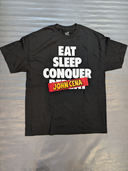 Brock Lesnar & Paul Heyman "EAT SLEEP CONQUER JOHN CENA" T-Shirt (WWE (2011) / Black)