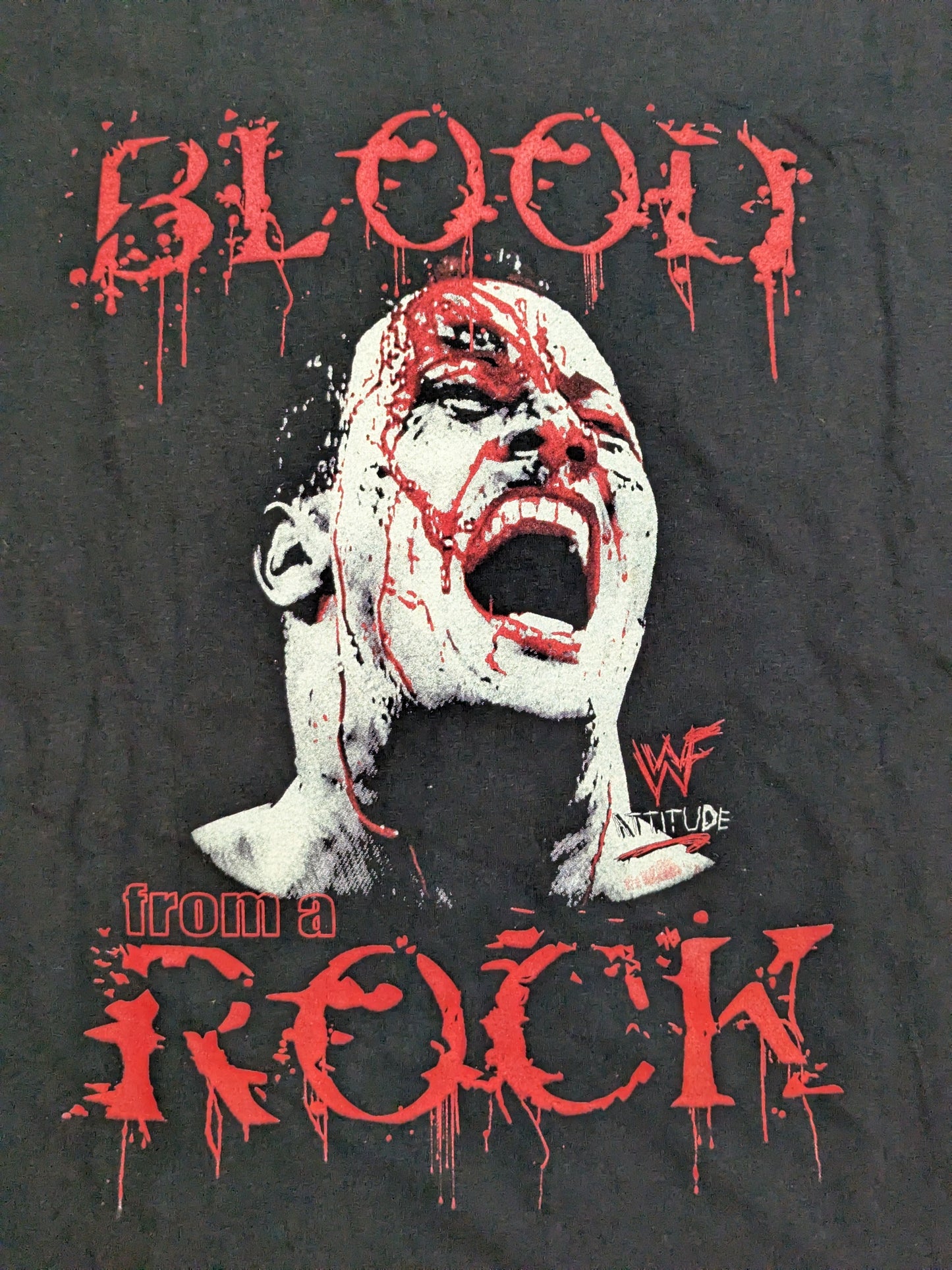 The Rock 'BLOOD from ROCK' Picture T-Shirt (WWE (2010s) / Black)