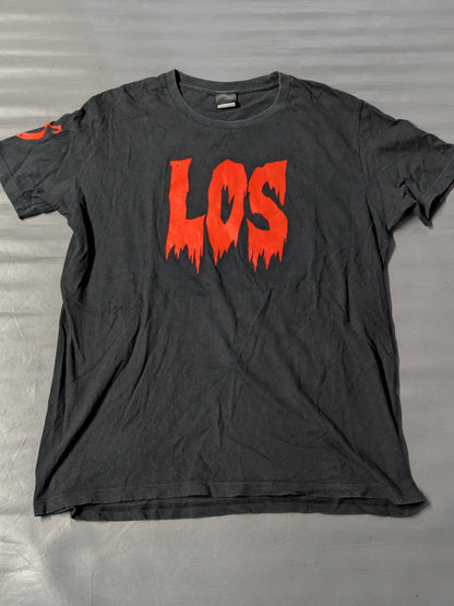 L.I.J. "LOS" T-shirt (1) (black×red)