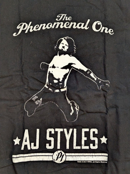AJ Styles ×TWOPLATOONS Collaboration T-Shirts (5) (WWE (2017) / Black × White)