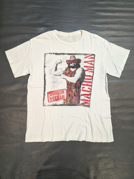 Randy Savage 'MACHO MAN' Picture T-Shirt (White)