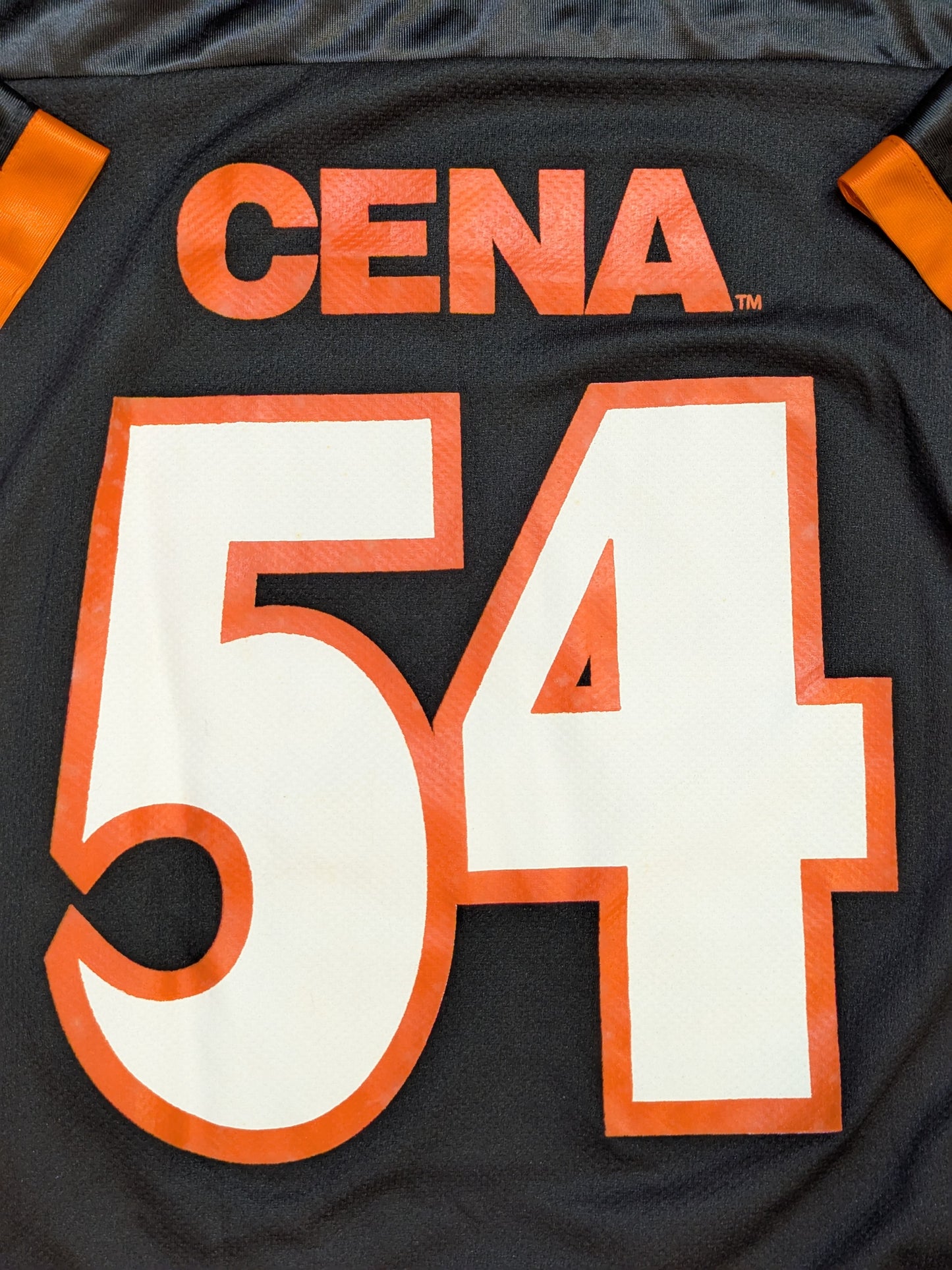 John Cena  Hockey Jersey (2) (WWE (2000s) / Black ×Orange)